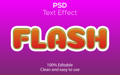 Flasher | Effet de texte Psd modifiable Flash | Effet de texte Psd Flash moderne