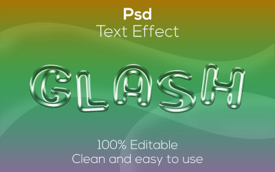 Glas | Glas redigerbar Psd-texteffekt | Modernt glas Psd Text Glaseffekt