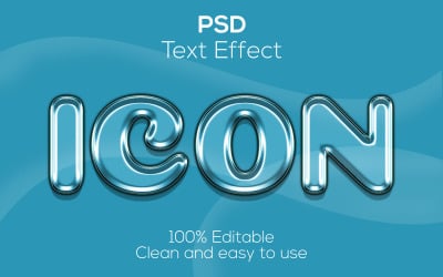Icono | Icono Editable Psd Texto Efecto de cristal | Efecto De Cristal De Texto Psd De Icono Moderno