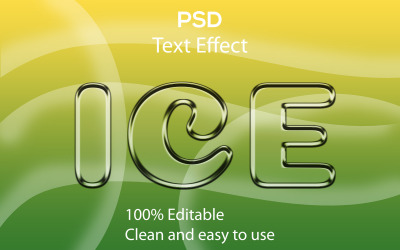 IJs | Ijs bewerkbaar Psd glas teksteffect | Modern Ice Psd Glass-teksteffect