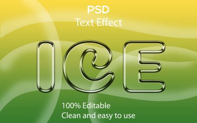 Лед | лед редактируемый текстовый эффект Psd стекла | Современный ледяной текстовый эффект Psd Glass