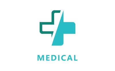 Modèle de conception de logo vectoriel de soins médicaux V8