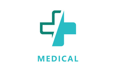 Modello di progettazione di logo vettoriale per cure mediche V8