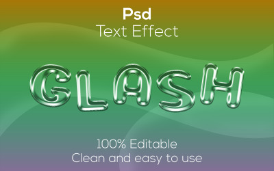 Скло | Скляний текстовий ефект Psd для редагування | Сучасне скло Psd Text Glass Effect