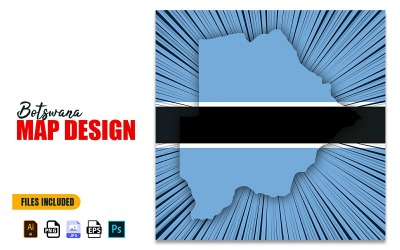 Botswana Independence Day Karta Design Illustration
