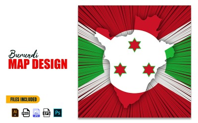 Burundi Den Nezávislosti Mapa Design Ilustrace