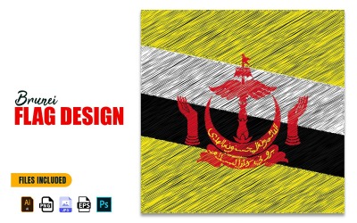 23 februari Brunei Independence Day vlag ontwerp illustratie