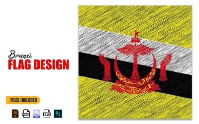 23 February Brunei Independence Day Flag Design Illustration