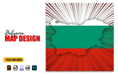 Illustrazione di progettazione della mappa del giorno della liberazione della Bulgaria