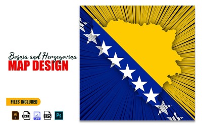 Ilustración de diseño de mapa del día de la independencia de Bosnia