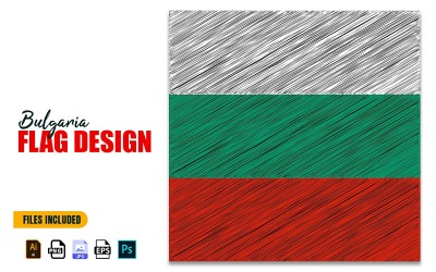 3 Mart Bulgaristan Kurtuluş Günü Bayrağı Tasarım Çizimi