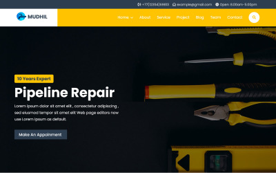 Mudhill - Modèle de page de destination pour le service de réparation de plombier