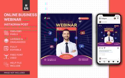 Online Business Webinar Social Media Post Design Instagram Template vol 2