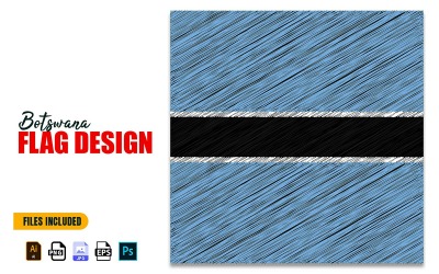 30 September Botswana Onafhankelijkheidsdag Vlag Ontwerp Illustratie