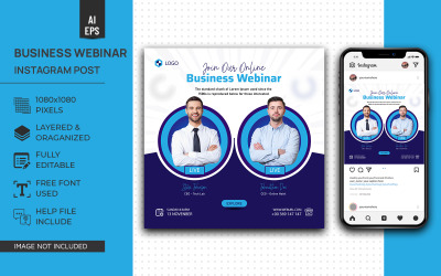 Webinar aziendale online Social Media Post Design Modello Instagram