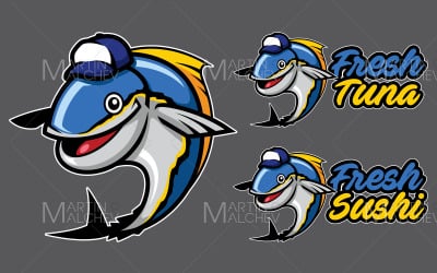atún, pez, mascota, vector, ilustración