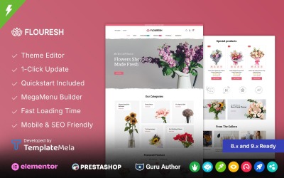 Flouresh - Bloemen- en cadeauwinkel PrestaShop-thema