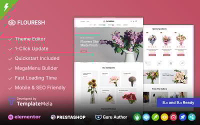 Flouresh - Blomster- och presentbutik PrestaShop-tema