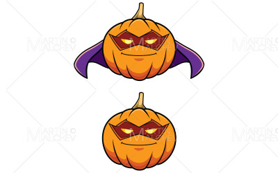Illustrazione di vettore della mascotte del supereroe della zucca