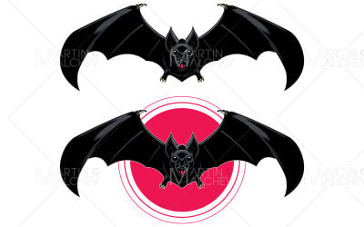 Illustrazione di vettore della mascotte nera del pipistrello