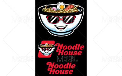 Nudel hus maskot vektorillustration