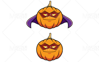 Pumpkin Superhero Mascot Vector Illustration