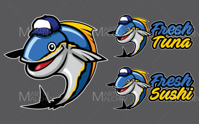 Tonfisk maskot vektorillustration