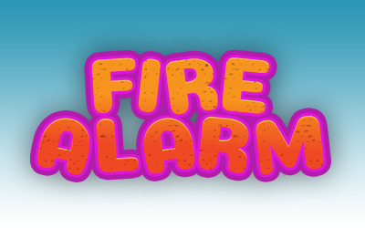Brandlarm | Brandlarm redigerbar Psd-texteffekt | Moderna brandlarm Psd texteffekt