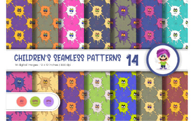 Cute Baby Seamless Patterns 14. Digital Paper