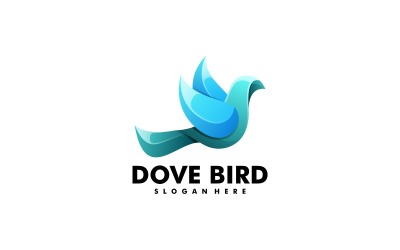 Diseño de logotipo degradado de pájaro paloma