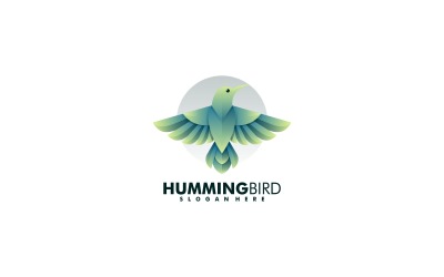 Estilo de logotipo degradado de colibrí