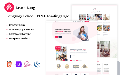 HTML-шаблон цільової сторінки Learn Lang - Language School