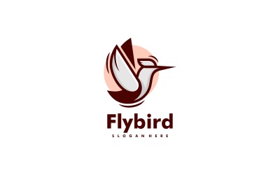 Latający Ptak Prosty Styl Logo Maskotka