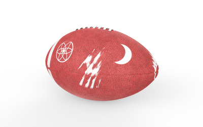 Modelo 3D de baixo poli de futebol americano