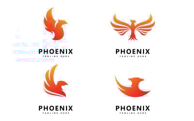Phoenix Bird Logo Vector Design V9