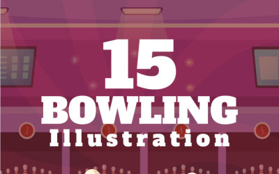 15 Bowlingspel Illustratie