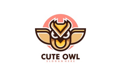 Cute Owl Simple Mascot Logo Design
