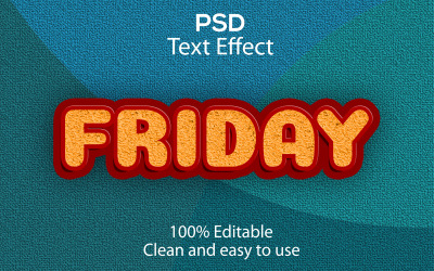 fredag | Fredag Redigerbar Psd-texteffekt | Modern fredag Psd texteffekt