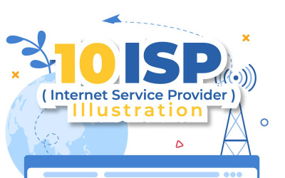 10 ISP of internetprovider Illustratie