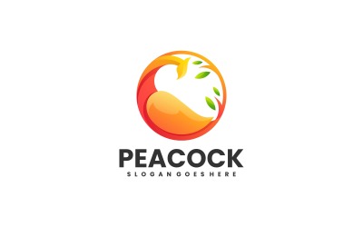 Natur-Pfau-Steigungs-Logo-Design