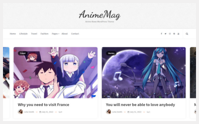 Modelo de site HTML5 de histórias de blog de anime de Aminya