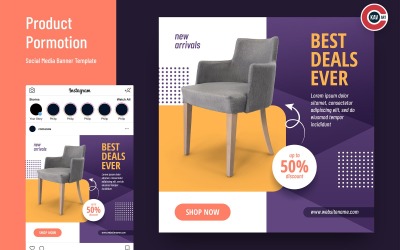 产品促销社交媒体横幅 - 00274