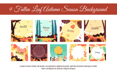 9 Fallen Leaf Autumn Season Background