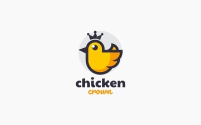 Logotipo de mascote simples de coroa de frango