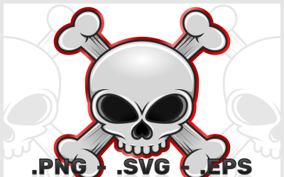 Skull Vector Design In Cartoon Style