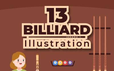 13 Biljartspel Illustratie