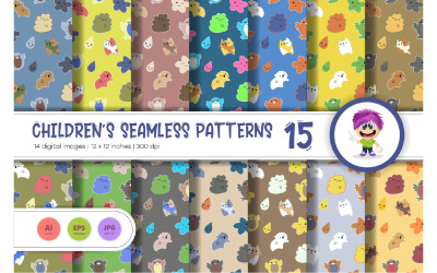 Cute Baby Seamless Patterns 15. Papier cyfrowy