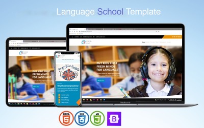 Školní jazyk: Šablona vstupní stránky HTML Light Botstrap