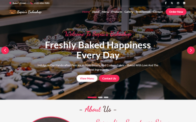 Sopia&amp;#39;s Bakeshop - Modello di pagina di destinazione HTML5 per panetteria