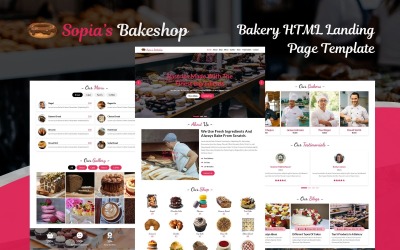 Sopia&amp;#39;s Bakeshop – Šablona vstupní stránky HTML5 pekárny